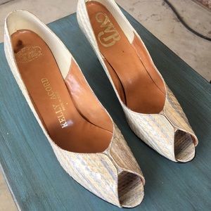 Vintage Genuine Snakeskin Heels Kelly Acord Size 8